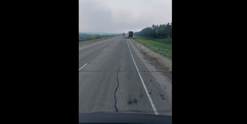One of the vans with Ukrainian drones did not reach its target: the explosion was captured on video